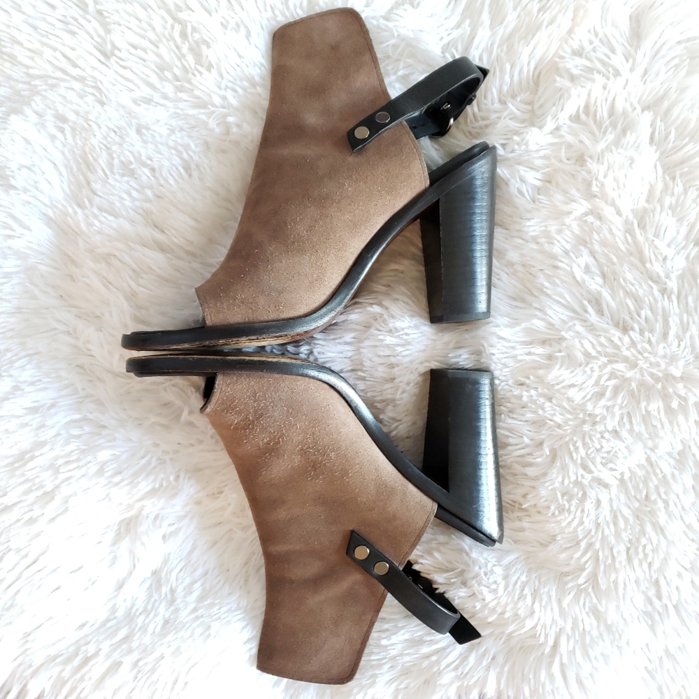 Rag & Bone Wyatt Sandal Taupe Suede Block Heel - Picture 5 of 16